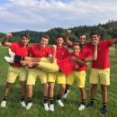 La selección española masculina al completo con Alejandro Aguilera primero por la izquierda