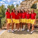 María de Orueta (segunda por la izquierda), con el resto del equipo español sénior del Europeo. Foto: RFEG