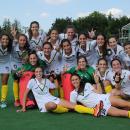 Las jugadoras del Club de Campo celebran la medalla de bronce en la Copa de Europa. Foto: Stefan Deems