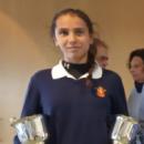 Cayetana Fernández en la entrega de trofeos. Foto: Federación de Golf de Madrid