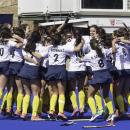 Corro de celebración del título de Copa conquistado por el Club de Campo en 2018