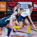 Una jugada del Club durante el Campeonato de Europa de hockey sala femenino.