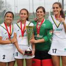 Rocío Gutiérrez, Begoña García, Ana Pueche y Lucía Abajo con sus medallas de oro