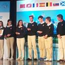 Blanca Fernández, segunda por la izquierda, con la selección española Sub-18 mixta