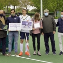 Homenaje a los jugadores Bosco Pérez-Pla y Gonzalo Lasso.