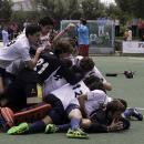 Piña del Club de Campo tras conquistar el título de campeón de España juvenil de hockey 2018. Foto: Ignacio Monsalve
