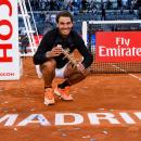 Rafa Nadal celebra su quinto título en Madrid. Foto: Mutua Madrid Open