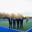 De izqda. a dcha., Carlos de Carcer de Red, Deporte y Cooperación, Alfonso Segovia Utrera, Gerente del CCVM, Manuel Gómez Amigó, Director de Relaciones Institucionales e Internacionales de LAE, e Ignacio Monsalve, delegado de hockey del CCVM